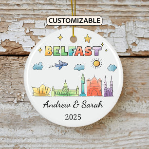 Personalized Belfast Ornament, Northern Ireland Ceramic Ornament
