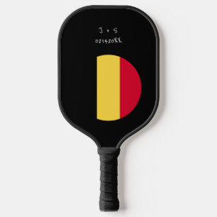 Personalized Belgium Flag Gift Pickleball Paddle