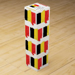 Personalized BELGIUM Flag Wine Box<br><div class="desc">Stylish patriotic BELGIUM FLAG wine box. You can CUSTOMIZE all the text on the top, create your own message and add your name. An ideal patriotic finishing touch for your Christmas, birthday and 'any day' bottle gifts. Matching gifts available.</div>