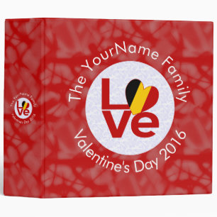 Personalized Belgium Red LOVE Flag Binder