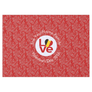 Personalized Belgium Red LOVE Flag Tablecloth
