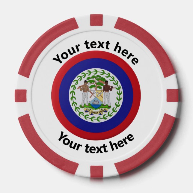 Personalized Belizean Game Night Poker Chip Gamble (Front)
