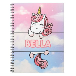 Personalized Bella Unicorn Girlie Notebook