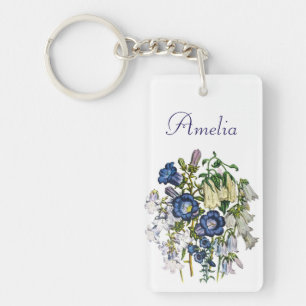 Personalized Bellflowers Keychain