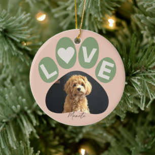 Personalized Beloved Fur Baby Paw Ceramic Ornament