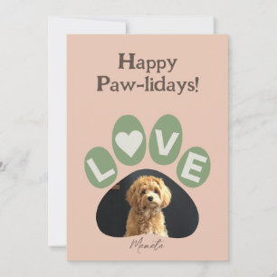 Personalized Beloved Fur Baby Paw Holiday Card