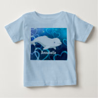 Personalized Beluga Whale and Blue Hearts Arctic