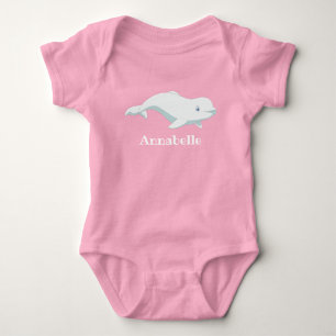 Personalized Beluga Whale Arctic Ocean Baby Bodysuit