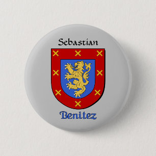Personalized Benitez Historical Shield 2 Inch Round Button