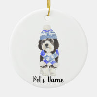 Personalized Bernedoodle Blue & White