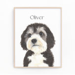 Personalized Bernedoodle Portrait Photo Print<br><div class="desc">I am in love with this beautifully detailed watercolor illustration of a black, white, and grey bernedoodle or sheepadoodle dog! Personalize these art prints with your name or monogram to compliment your decor and change fonts by selecting the "edit using design tool" option at personalization. Shop the rest of my...</div>