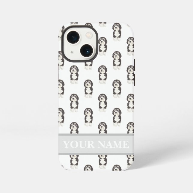 Personalized Bernedoodle Sheepadoodle iPhone Case (Back)