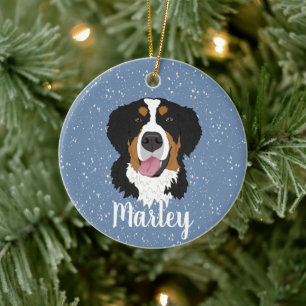 Personalized Bernese Mountain Dog Christmas Ceramic Ornament