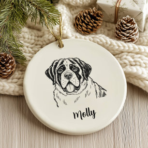 Personalized Bernese Mountain Dog Christmas Ceramic Ornament