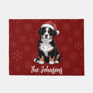Personalized Bernese Mountain Dog Christmas Doormat