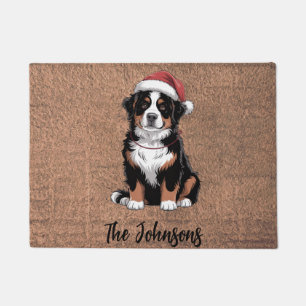 Personalized Bernese Mountain Dog Christmas Doormat