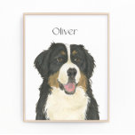 Personalized Bernese Mountain Dog Photo Print<br><div class="desc">I am in love with this beautifully detailed watercolor illustration of a black, white, and tan bernese mountain dog! Personalize these art prints with your name or monogram to compliment your decor and change fonts by selecting the "edit using design tool" option at personalization. Shop the rest of my collection...</div>