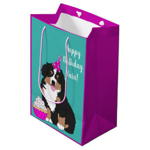 Personalized Bernese Mountain Dog Puppy Medium Gif Gift Bag