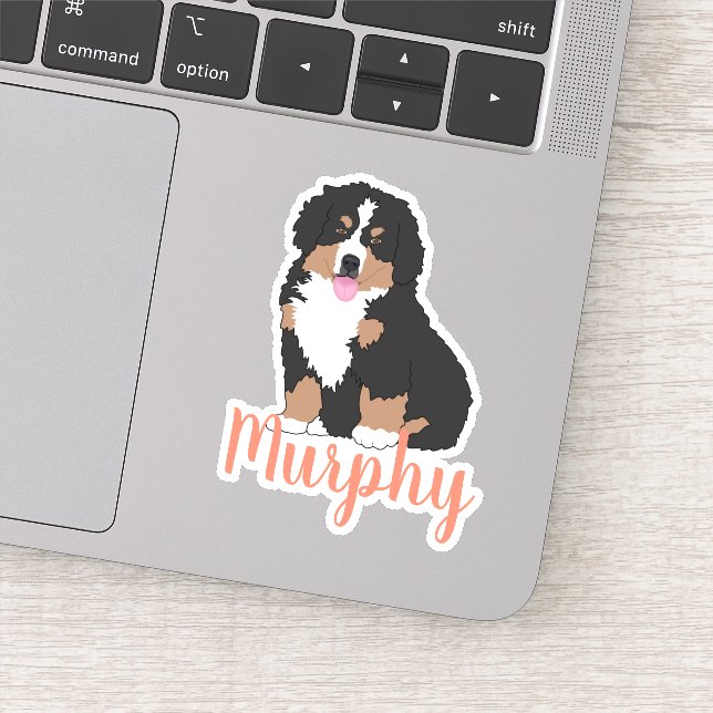 Personalized Bernese Mountain Dog Puppy Sticker (Detail)