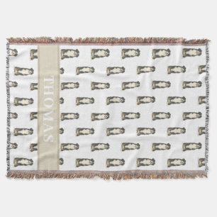 Personalized Bernese Mountain Dog  Throw Blanket