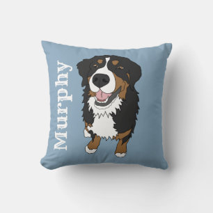 Personalized  Bernese Mountain Dog Throw Pillow