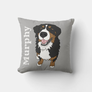 Personalized Bernese Mountain Dog Throw Pillow