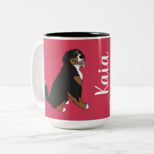 Personalized Bernese Mountain Dog Two-Tone Coffee Mug