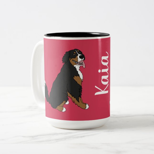 Personalized Bernese Mountain Dog   Two-Tone Coffee Mug (Front Left)