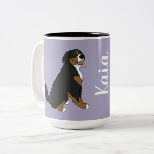 Personalized Bernese Mountain Dog  Two-Tone Coffee Mug