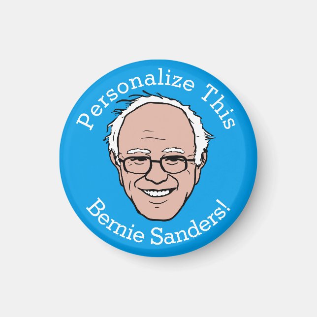 PERSONALIZED Bernie Sanders Cartoon Face Magnet (Front)