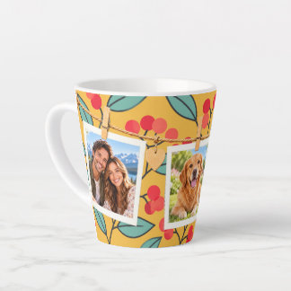 Personalized Berry Botanical Hanging Photo Coffee Latte Mug