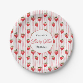 Personalized 'Berry First' Birthday Bowl's Paper Plate