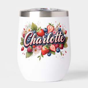 Personalized Berry Floral Tumbler – "Charlotte"