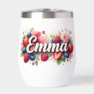 Personalized Berry Floral Tumbler – "Emma"