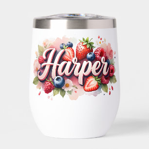 Personalized Berry Floral Tumbler – "Harper"