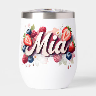 Personalized Berry Floral Tumbler – "Mia"