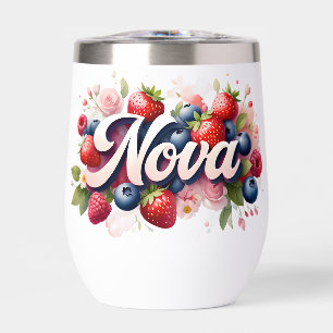 Personalized Berry Floral Tumbler – "Nova"