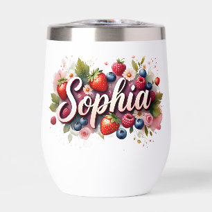 Personalized Berry Floral Tumbler – "Sophia"