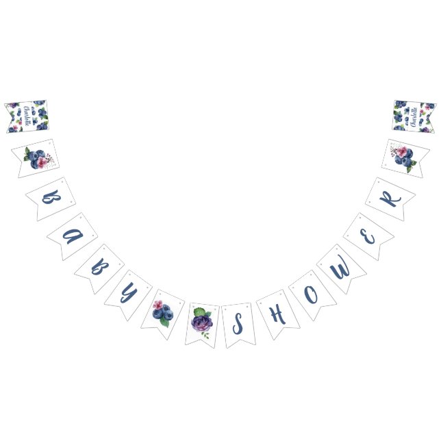 Personalized Berry Sweet Baby Shower Bunting Flags (All)