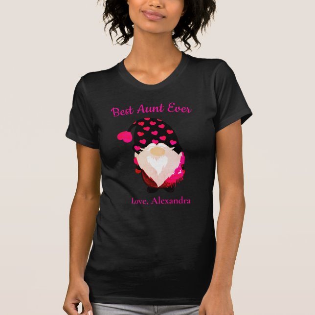 Personalized Best Aunt Ever. Gnome  T-Shirt (Front)