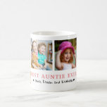 Personalized Best Auntie Ever 4 Photo Collage  Coffee Mug<br><div class="desc">Customize the best auntie ever mug with 4 photos and your names for a special keepsake gift for aunt.</div>
