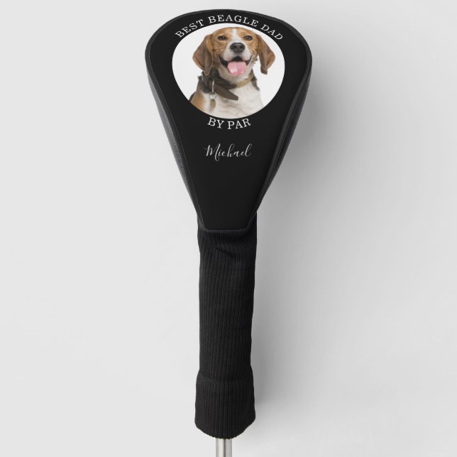 Personalized Best Beagle Dog Dad Birthday Golf Head Cover (Front)