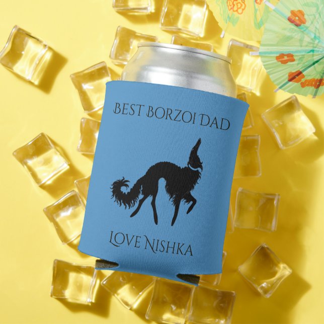Personalized Best Borzoi Dad Can Cooler (In Situ Summer)