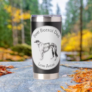 Personalized Best Borzoi Dad Insulated Tumbler