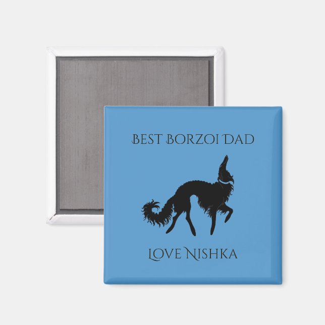 Personalized Best Borzoi Dad Magnet (Front/Back)