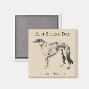 Personalized Best Borzoi Dad Magnet