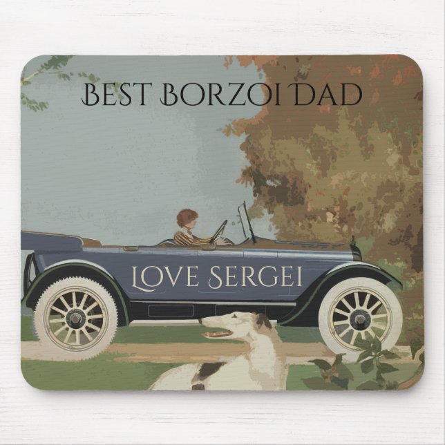 Personalized Best Borzoi Dad Mouse Pad (Front)