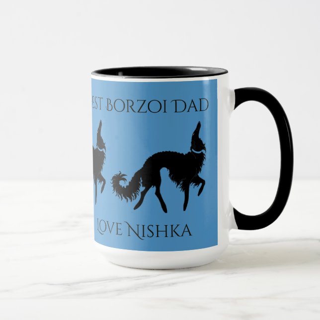 Personalized Best Borzoi Dad Mug (Right)
