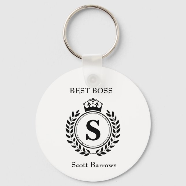 Personalized best Boss Customizable Awards Keychain (Front)