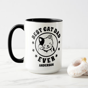 Personalized Best Cat Dad Ever Custom Name Mug